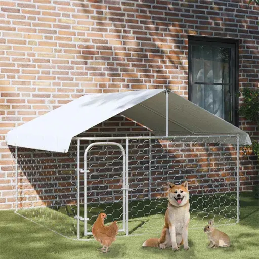 Perrera de Exterior Con Tejado 200x200x150 cm