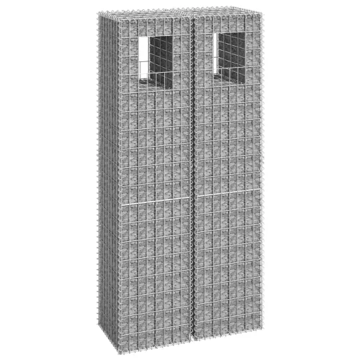 Cestas Postes de Gaviones 2 Unidades Hierro 40x40x180 cm