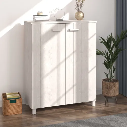 Zapatero HAMAR Madera Maciza de Pino Blanca 85x40x108 cm