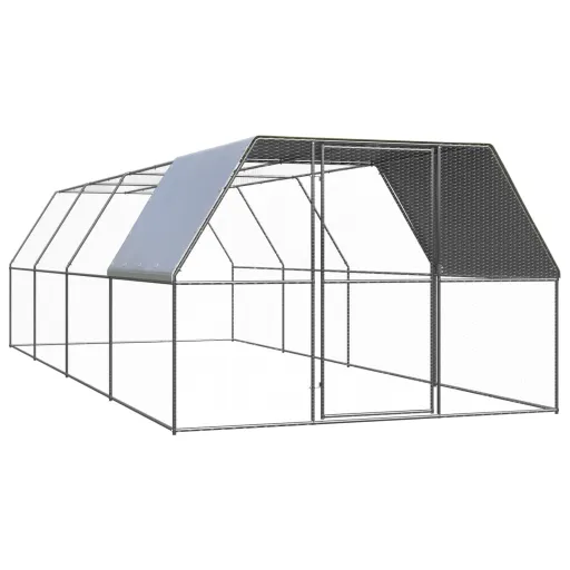 Jaula Gallinero de Exterior de Acero Galvanizado 3x8x2 m