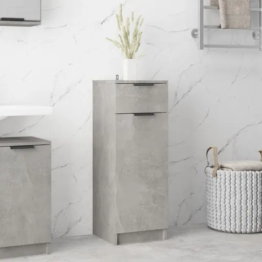 Armario de Baño Madera Contrachapada Gris Hormigón 32x34x90 cm