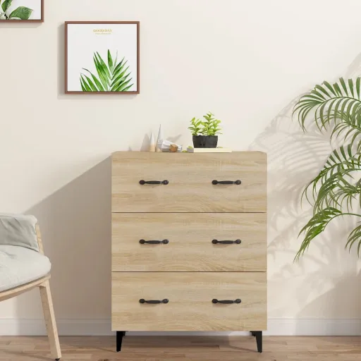 Aparador de Madera de Ingeniería Roble Sonoma 69,5x34x90 cm