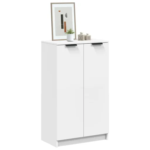 Mueble Zapatero de Madera Contrachapada Blanco 59x35x100,5 cm
