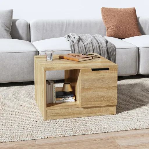 Mesa de Centro Madera de Ingeniería Roble Sonoma 50x50x36 cm
