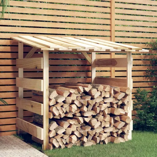 Pérgola Con Techo Madera de Pino Impregnada 100x90x100 cm