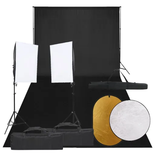 Kit de Estudio Fotográfico Con Set de Luces, Fondo y Reflector