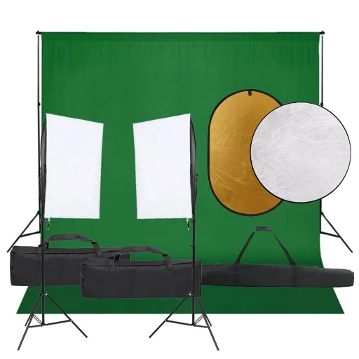 Kit de Estudio Fotográfico Con Set de Luces, Fondo y Reflector