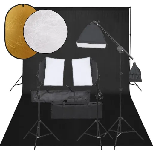 Kit de Estudio Fotográfico Con Set de Luces, Fondo y Reflector