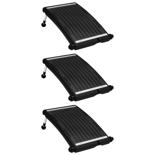 Paneles Calefactores Solares de Piscina Curvos 3 Uds 72,5x46 cm