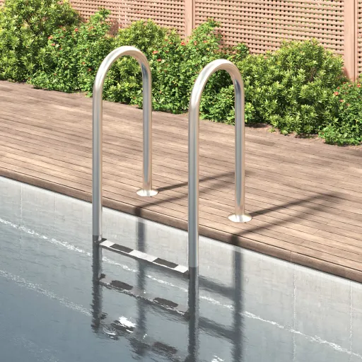 Escalera Para Piscina Acero Inoxidable 304 54x38x158 cm