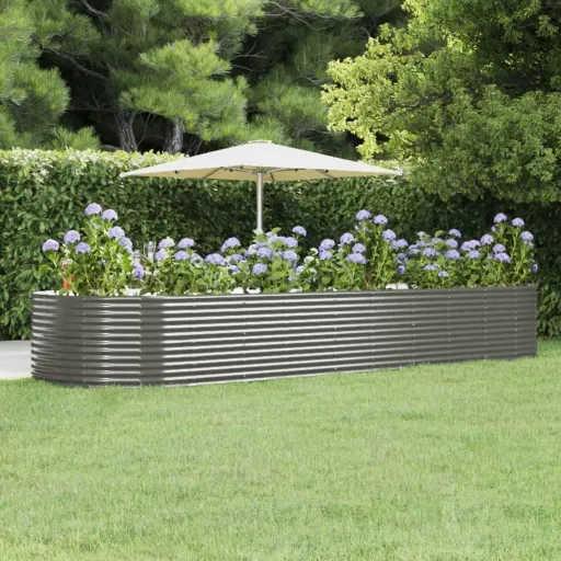 Jardinera Arriate Acero Galvanizado Gris 447x140x68 cm
