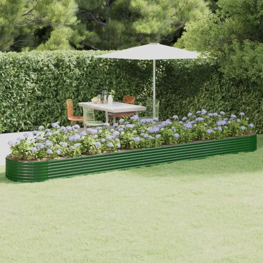 Jardinera Arriate Acero Galvanizado Verde 544x100x36 cm