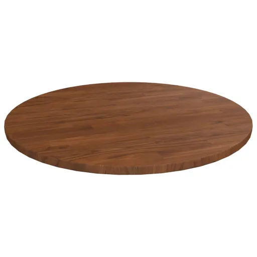 Tablero de Mesa Redonda Madera de Roble Marrón Oscuro Ø50x1,5cm