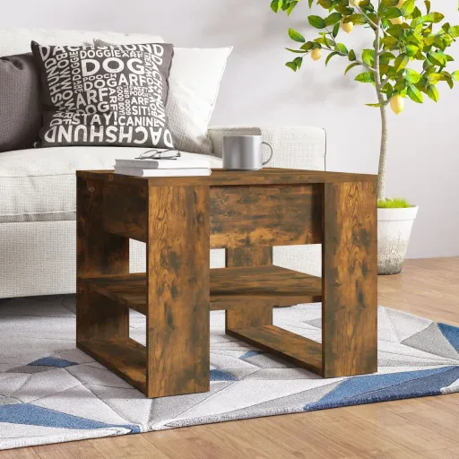 Mesa de Centro Madera de Ingeniería Roble Ahumado 55,5x55x45 cm
