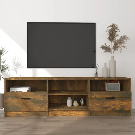 Mueble Para TV Madera Contrachapada Roble Ahumado 150x33,5x45cm