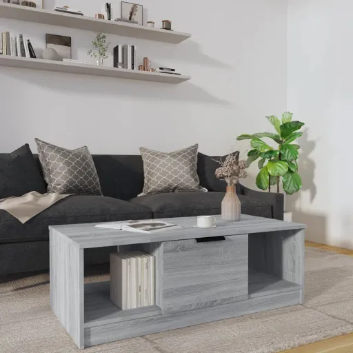 Mesa de Centro Madera de Ingeniería Gris Sonoma 102x50x36 cm