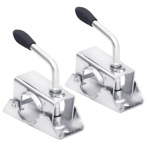 Abrazaderas Rueda Jockey 2 Uds Acero Galvanizado 13,5x6,5x14 cm