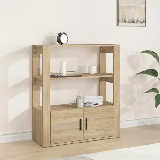 Aparador Madera Contrachapada Color Roble Sonoma 80x30x90 cm