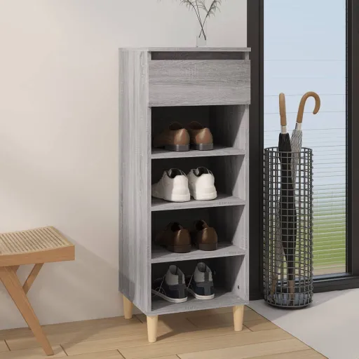 Mueble Zapatero Madera Contrachapada Gris Sonoma 40x36x105 cm