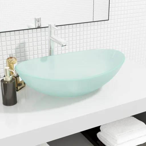 Lavabo de Vidrio Templado Esmerilado 54,5x35x15,5 cm