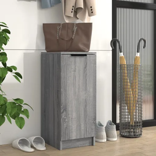Zapatero de Madera Contrachapada Gris Sonoma 30x35x70 cm