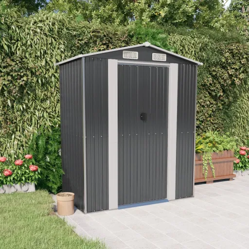 Cobertizo de Jardín Acero Galvanizado Antracita 192x108x223 cm