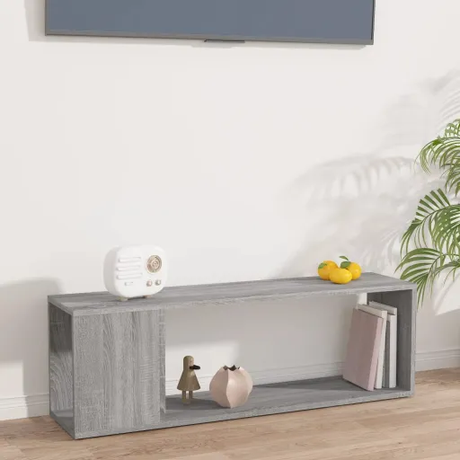 Mueble de TV Madera Contrachapada Gris Sonoma 100x24x32 cm