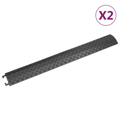 Rampa Protectora de Cables de Suelo 2 Uds Negro 98,5 cm