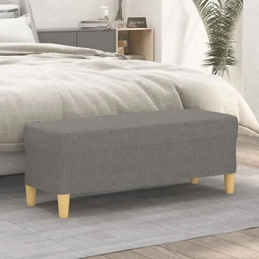 Banco de Tela Gris Oscuro 100x35x41 cm
