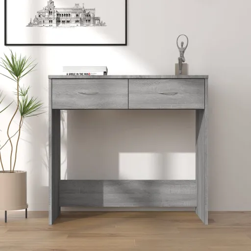 Escritorio de Madera Contrachapada Gris Sonoma 80x40x75 cm