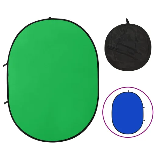 Fondo Estudio Fotografía Ovalado 2 en 1 Verde y Azul 200x150 cm