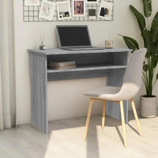 Escritorio de Madera Contrachapada Gris Sonoma 90x50x74 cm