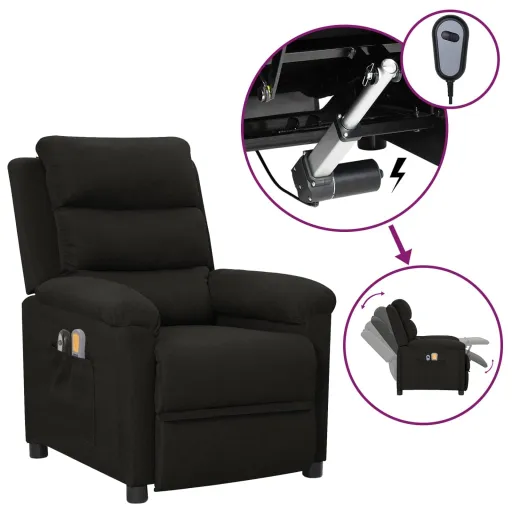 Sillón de Masaje Eléctrico Tela Negro