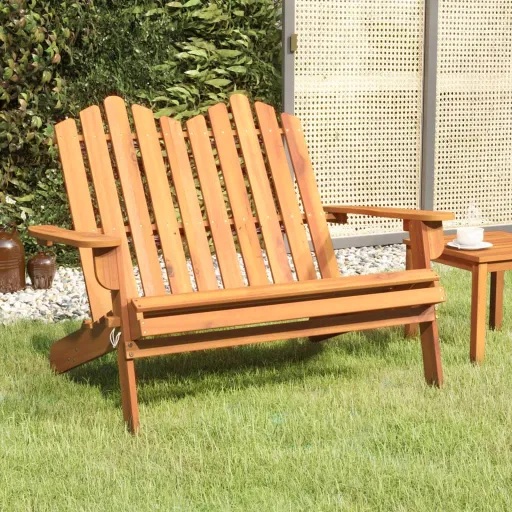 Banco de Jardín Adirondack Madera Maciza Acacia 126 cm