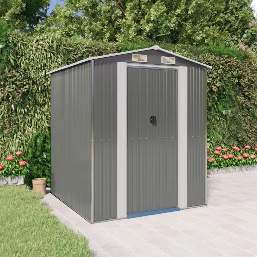 Cobertizo de Jardín Acero Galvanizado Gris Claro 192x191x223 cm
