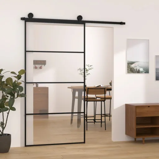 Puerta Corredera Set Herrajes Vidrio ESG Aluminio 102,5x205 cm