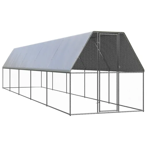 Jaula Gallinero de Exterior de Acero Galvanizado 2x10x2 m