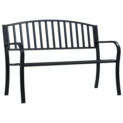 Banco de Jardín Acero Negro 120 cm