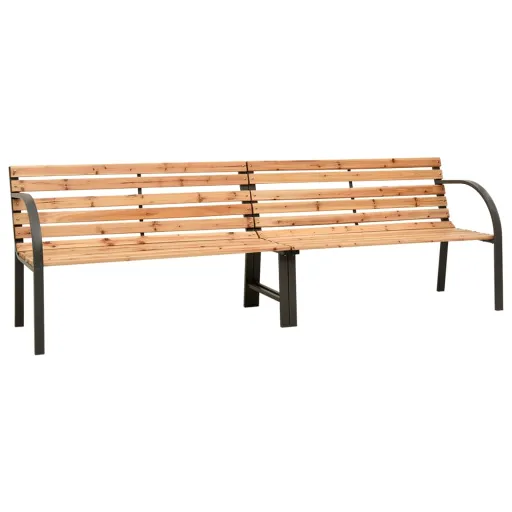 Banco Doble de Jardín Madera Maciza de Abeto 225 cm