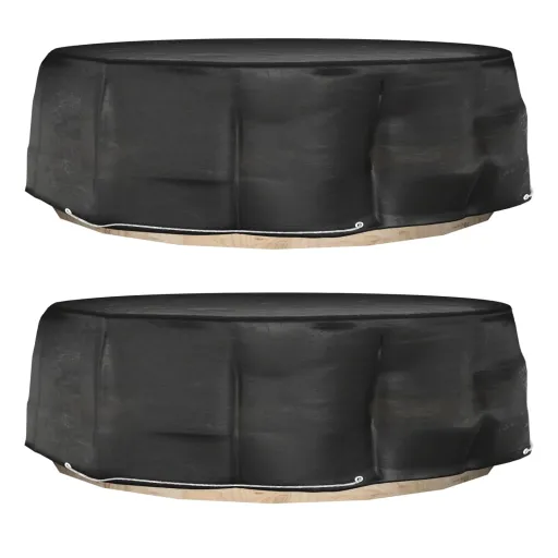 Fundas Para Muebles de Jardín 2 Uds 10 Ojales Redonda Ø236x67cm