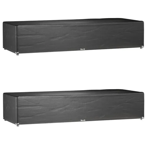 Fundas Para Tumbonas 2 Uds 12 Ojales Polietileno 205x75x40 cm