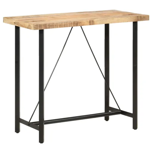Mesa de Bar Madera Maciza de Mango Rugosa 120x58x107 cm