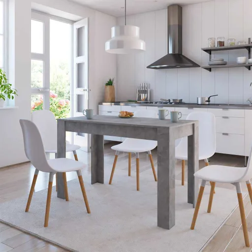 Mesa de Comedor de Madera de Ingeniería Gris 120x60x76 cm