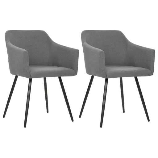 Sillas de Comedor Giratorias 2 Unidades Tela Gris Claro