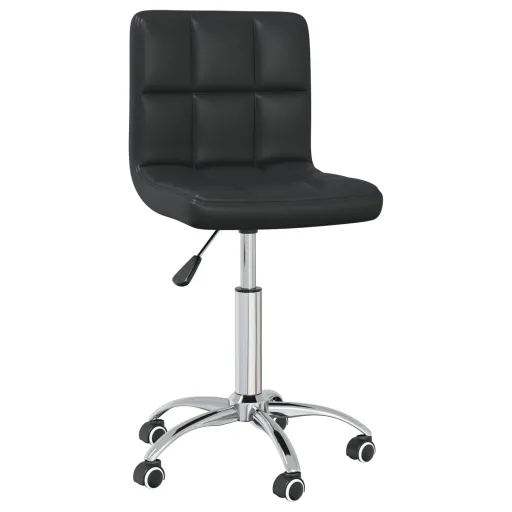 Silla de Comedor Giratoria Cuero Sintético Negro
