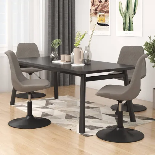 Sillas de Comedor Giratorias 4 Unidades Terciopelo Gris Claro