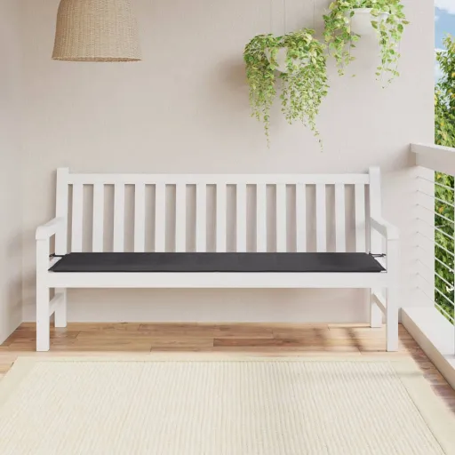 Cojín de Banco de Jardín Tela Oxford Gris Antracita 180x50x3 cm