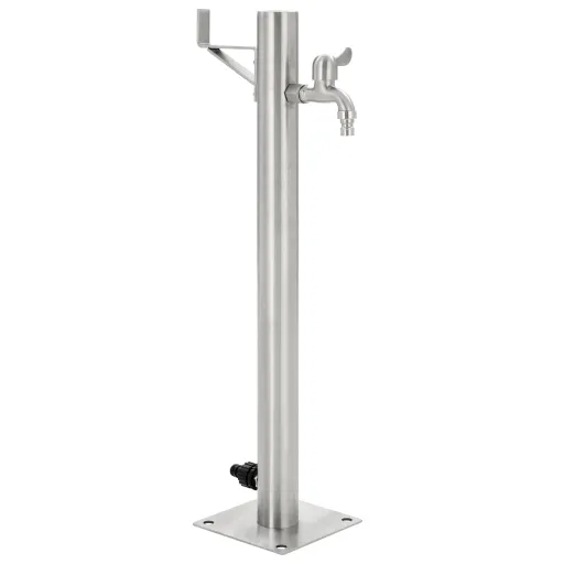 Columna de Agua de Jardín Acero Inoxidable Redonda 65 cm