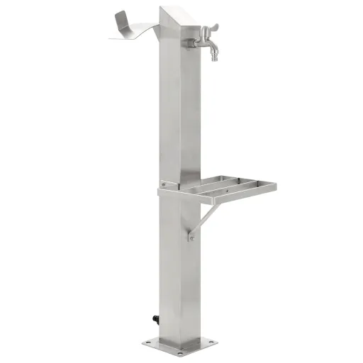 Columna de Agua de Jardín Acero Inoxidable Cuadrada 95 cm