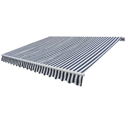 Toldo Plegable de Operación Manual 300 cm Azul y Blanco